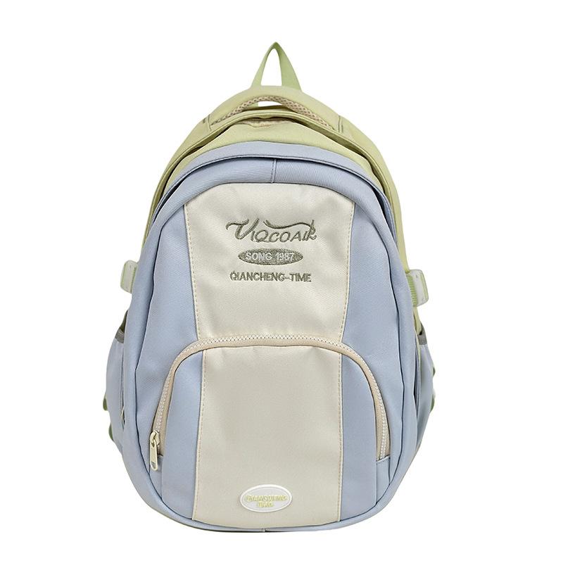 Schoolbag Schoolbag College Student Japanese Junior High School Backpack College Style Ins Niche High School Contrasting Colors Cute Female Simple