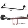 UNHO Hanger Clothes Hanger 92cm Set of Clothes Open Display Black Pipe, Wall-Mounted Rack, Bar, Wide, 2, Wall-Mounted Rack, Black, Iron, Durable,