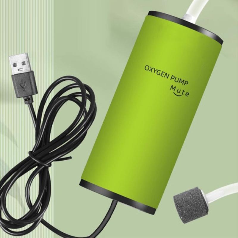 Usb Aquarium Air Pump Super Silent with Filter Oxygen Bubbler Fish Tank Portable Oxygenator for Home Office Use Energy Saving