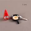 5 Sätze/Beutel Simulationspuppenhaus Pfanne Omelett Gabel Tomatensauce Miniaturmodelle DIY Für Küche Esstischgeschirr Kinderspielzeug Dekor