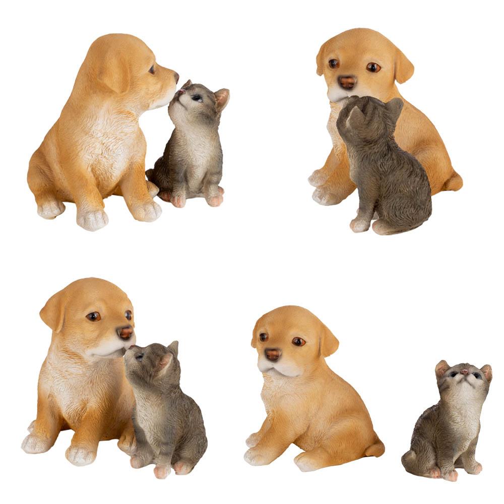 Cat and Dog Garden Sculptures Statues for Outdoor Patio Yard Lawn Home Decoration Animal Decorative Figurines Housewarming Gifts