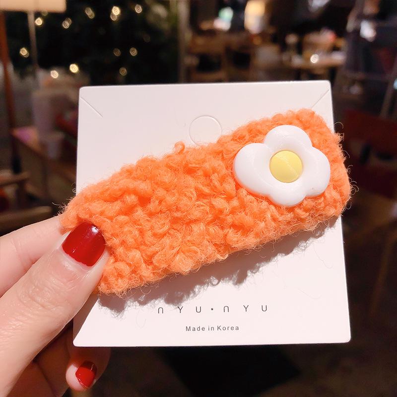 Korean Influencer Lambswool Mori Girl Hair Clip - Plush Fairy Side Hairpin