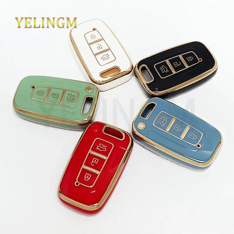 3/4Button Tpu Car Key Fob Shell Cover Keychain For Kia Forte Sportage K2 K5 For Hyundai Genesis Coupe Sonata Ix35 Smart Key Case