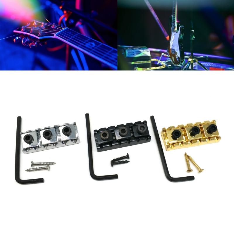 Tuerca de Bloqueo de Cuerdas para Guitarra Eléctrica de 6 Cuerdas de 43 mm con Tornillos de Montaje y Juego de Llave Kit de Accesorios de Tuerca de Bloqueo para Guitarra