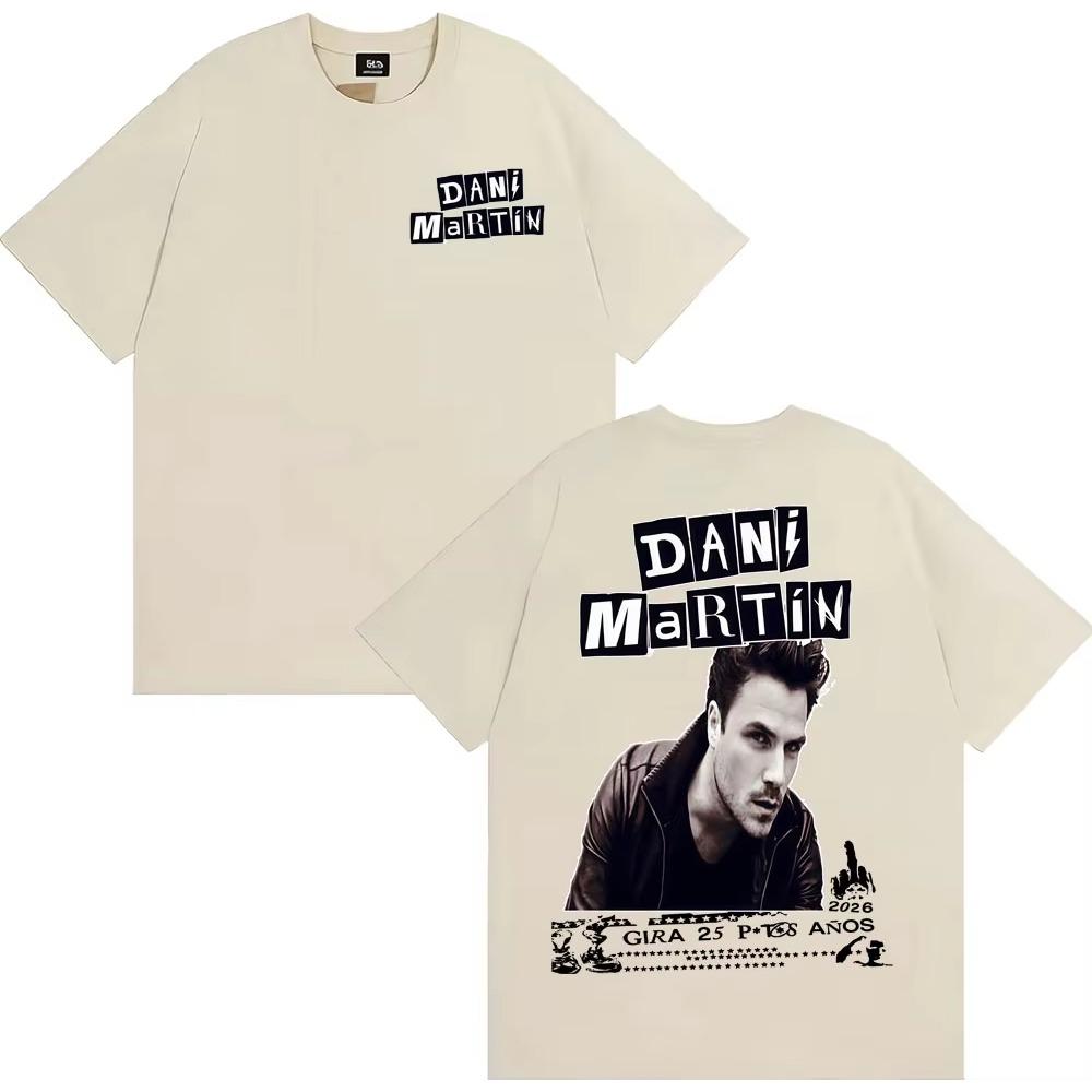 Dani Martin Gira 25 Ptos Años 2026 Tour Tričko Pánské Harajuku Vintage Krátký Rukáv Tričko Oversized Volné Dámské Bavlněné Tričko