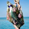 Peacock In The Rain Beach Towel, Super Soft Microfiber, Gift for Her/Him, Birthday, for Pool, Beach, Travel, Home Decor Fan gifts