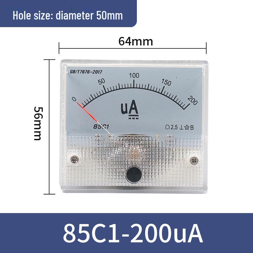 Pointer Type DC Ammeter Head 85C1-10A: Available In 1A, 2A, 3A, 5A, 50A, 500mA, 100uA, 30mA, and 50mA.