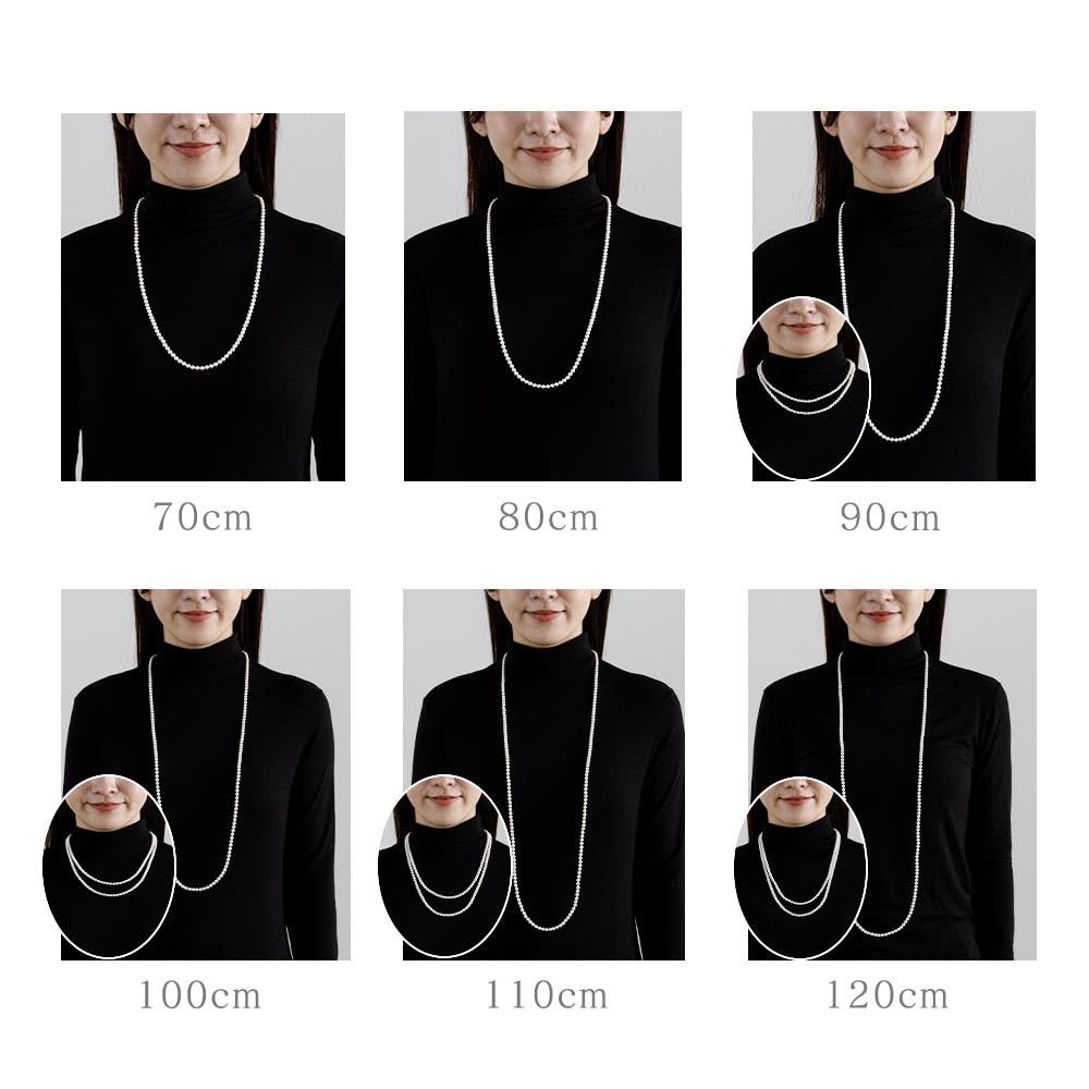 Baby Pearl Necklace Earrings Set 5mm Grand Premium Pearl White Silver Gold Earrings [VOTRE COUTURE] (K10 (White Gold), 35cm)