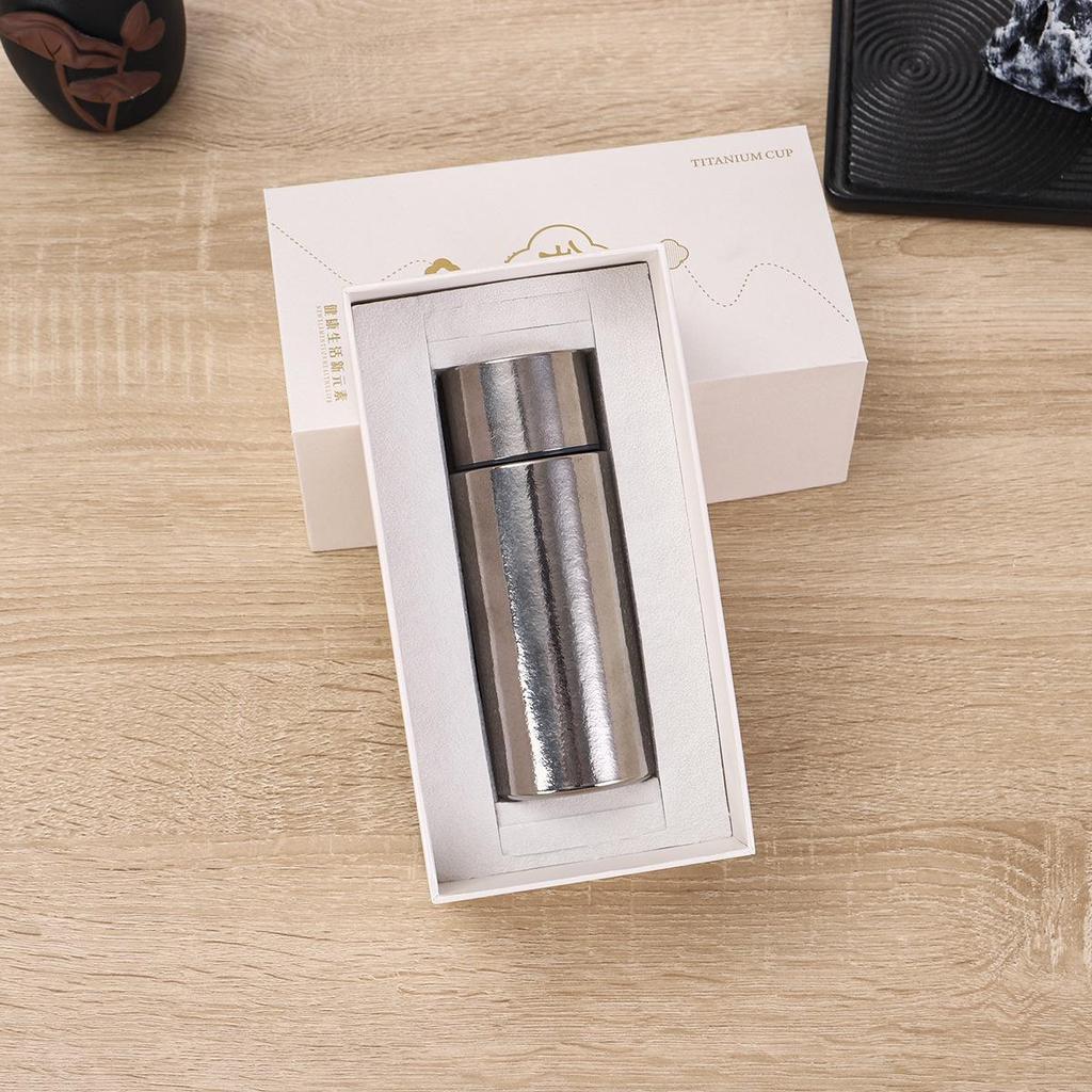 Pure Titanium Mini Pocket Cup: Double-Layer Vacuum Insulated, Lightweight Luxury Business Office Gift Cup