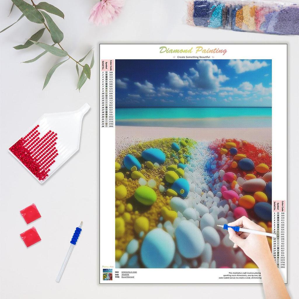 Full Round Diamond Painting Landscape Stone Kits Embroidery Cross Stitch Diamond Art Mosaic For Home Decoration 30x40cm/12x16inch