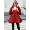 Winter Women's Quilted Trench Coat, Stand Collar Slim Fit Cotton Coat with A-Line Hem, Thick Waist-Defining Parka for Cold Weather