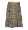 USED/DAKS Made In Japan 100% Wool Check Pleated Skirt Size 67-93 Brown