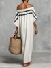 2026 Stand-Up Collar Striped Casual Loose Women's Dress, European & American Style