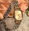 SEIKO Dress Working/New Battery Ladies' Watch, Gold, Square, Two-Tone Color