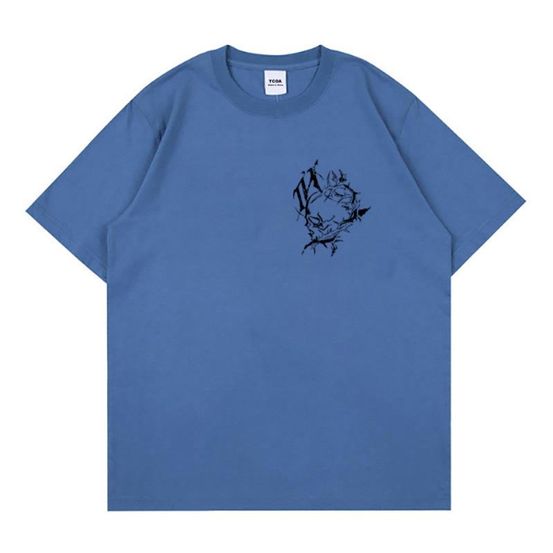 Mens TShirts THORNS Graphic Streetwear Cotton Tops Tees Short Sleeve Tee Oversized Vintage Hip Hop Korean Fashion Y2k Clothing