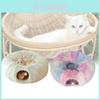 Cozy Winter Cat Bed Tunnel Soft Plush Fleece Foldable Pet Nest For Cats And Dogs In Grey And Patterned Colors
