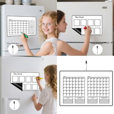 Magnetic Fridge Calendar Weekly Monthly Planner With Marker For Kitchen Refrigerator Office Organization Daily Planning