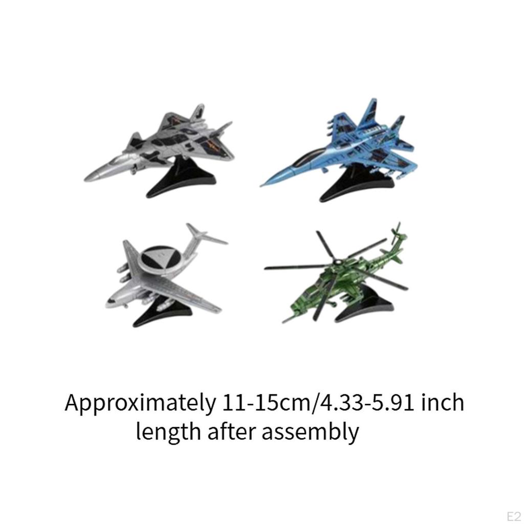 4 Pieces 4D Model Kit Airplane To Build Aircraft Puzzle Toys for Table Scene