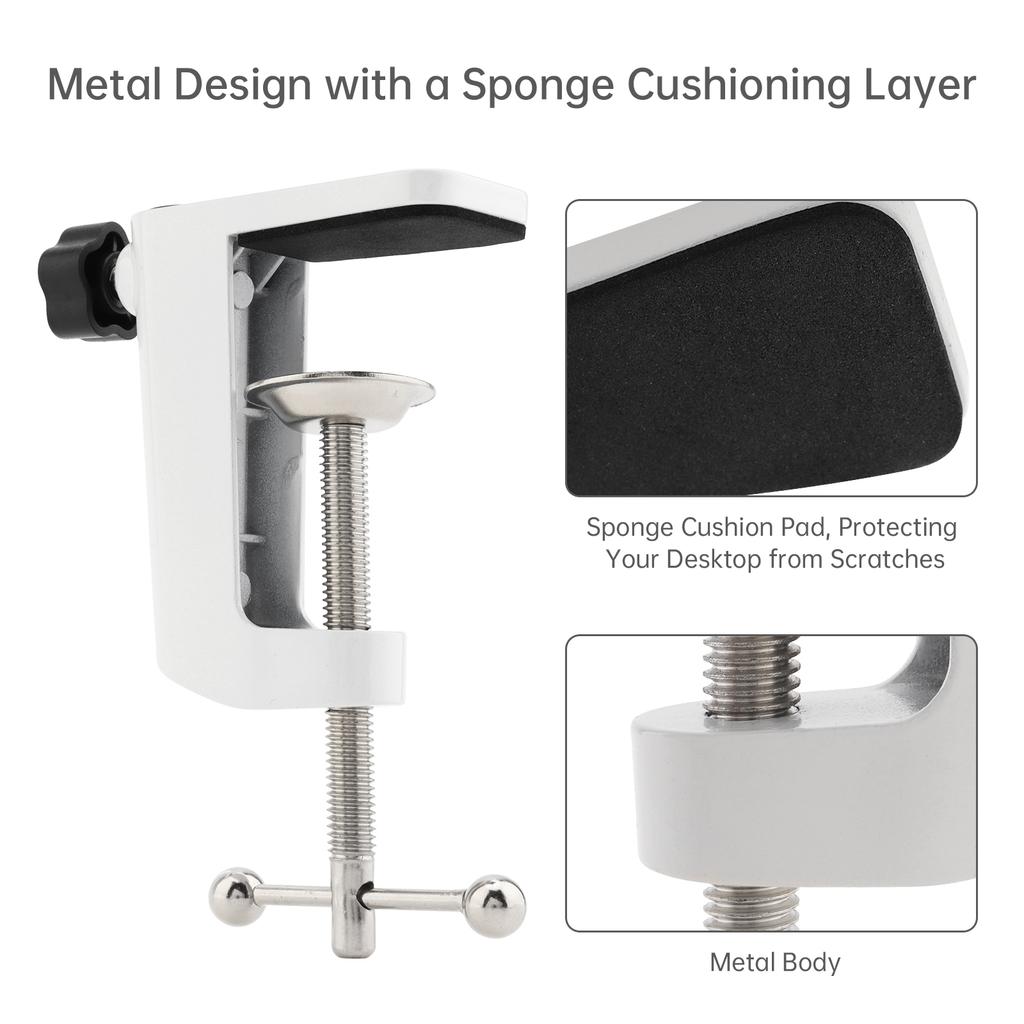 Zacisk Stołowy ze Stopu Aluminium, Z Regulowaną Śrubą Pozycjonującą, Pasuje do Statywu Mikrofonowego na Ramię i Innych Akcesoriów Audio