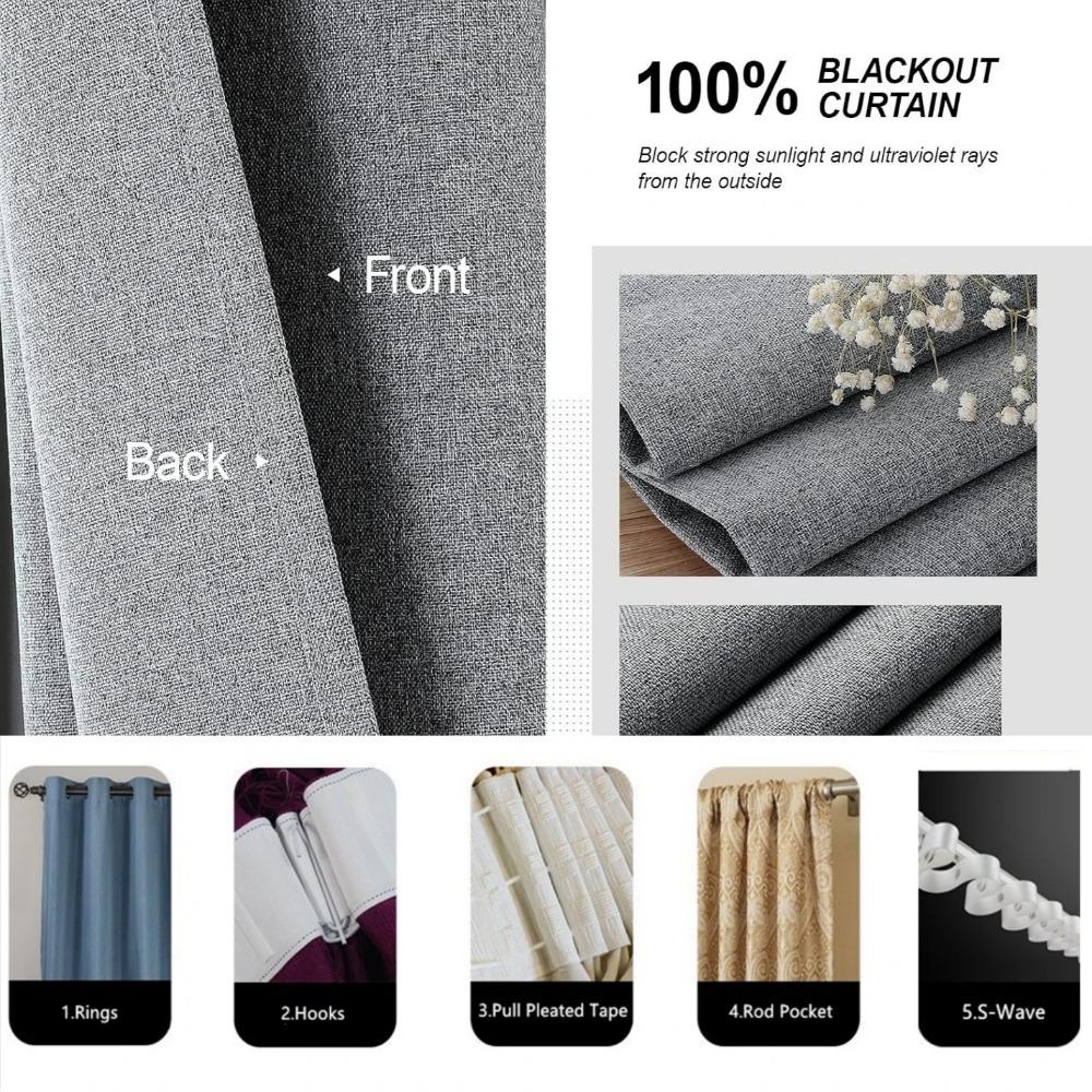 350m Height Solid Color Living Room Curtains 310CM Length 100% Blackout For Faux Linen Bedroom High Ceiling Window Curtain