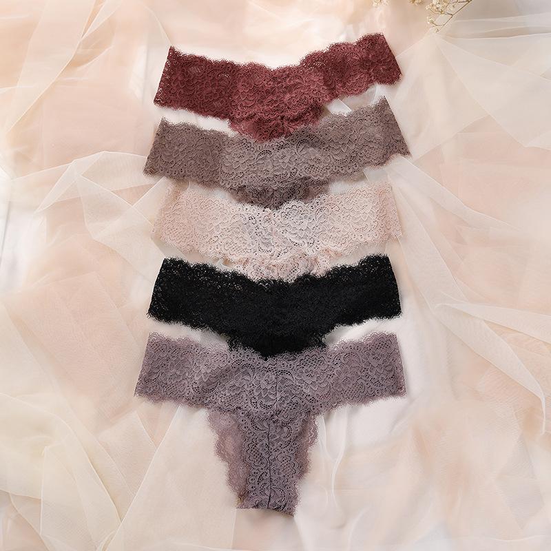 Sexy Lace Thong Women's  Knickers Low Waist Sports Women's Lingerie Pure Cotton Crotch Underwear Panties