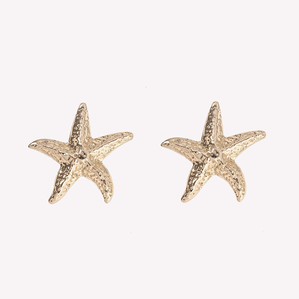European and American Summer New Beach Vacation Style Personalized Creative Starfish Earrings, Trendy Fashion Commuter Earrings