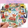 World Travel Destination Sticker Set 50 Adhesive Decals For Luggage Suitcases Fridges Water Bottles Vibrant Graffiti Cartoon Outdoor And Travel