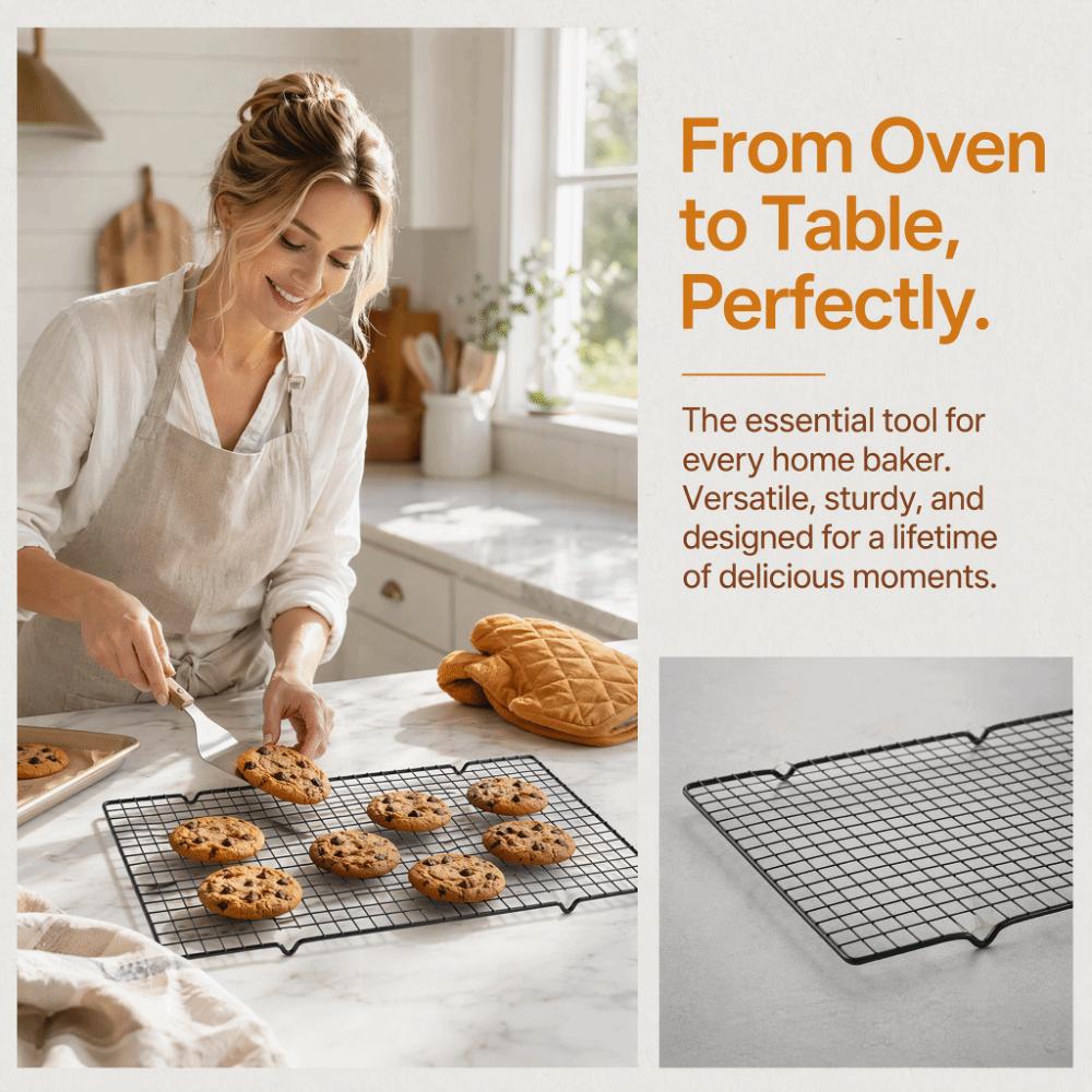 16x10 Inch Baking Cooling Rack Nonstick Surface BBQ Grill Mesh Wire Cooking Net  Cooling Pastries