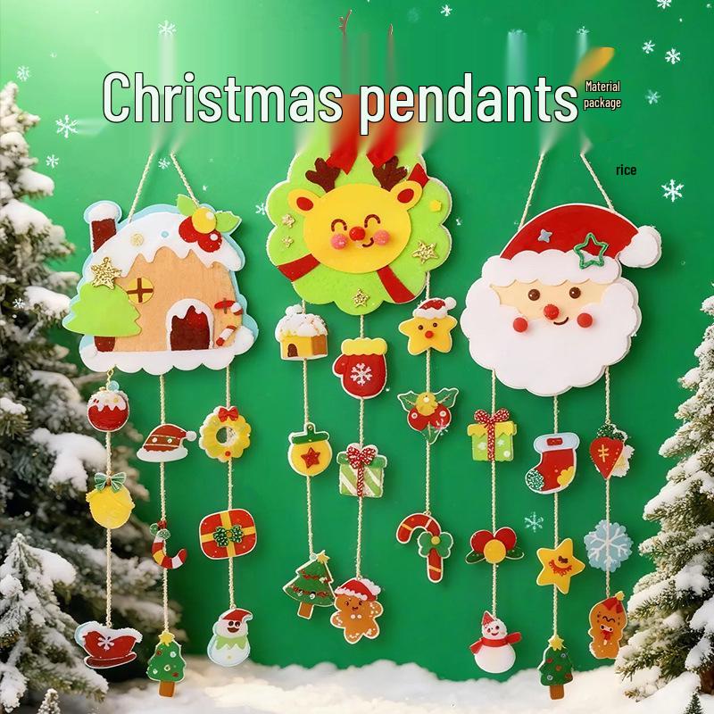 DIY Non-Woven Christmas Tree & Santa Ornaments Kit for Kids
