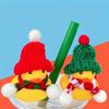 20pcs Mini Knitted Christmas Hats, Handmade DIY Party Decorations, Polyester, No Feather, Hand Wash Only, Festive Home