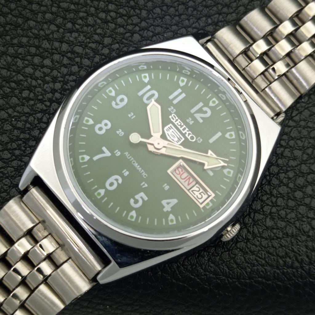 AUTOMATIC VINTAGE REFURBISHED SEIKO 5 6309A JAPAN MENS GREEN WATCH A441711-1 Sk-a441711