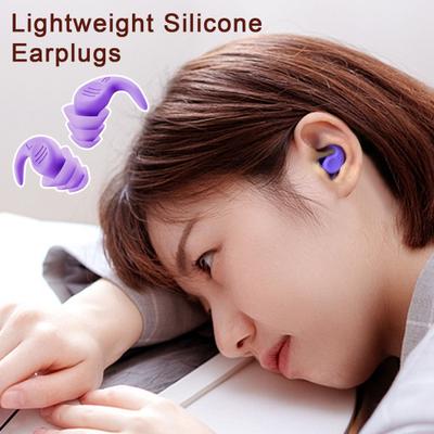 Tampões de Ouvido para Dormir Cancelamento de Ruído Tampões de Silicone Macios Reutilizáveis Tampões de Ouvido à Prova d'Água Redução de Ruído