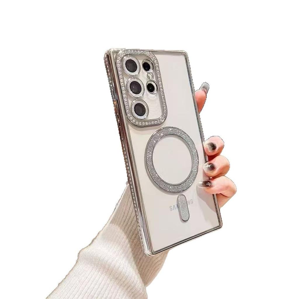 Suitable for Samsung S25ULTRA Side Drill Magnetic Suction Mobile Phone Case SAMSUNG Transparent All Inclusive S24FE Protective Case S23