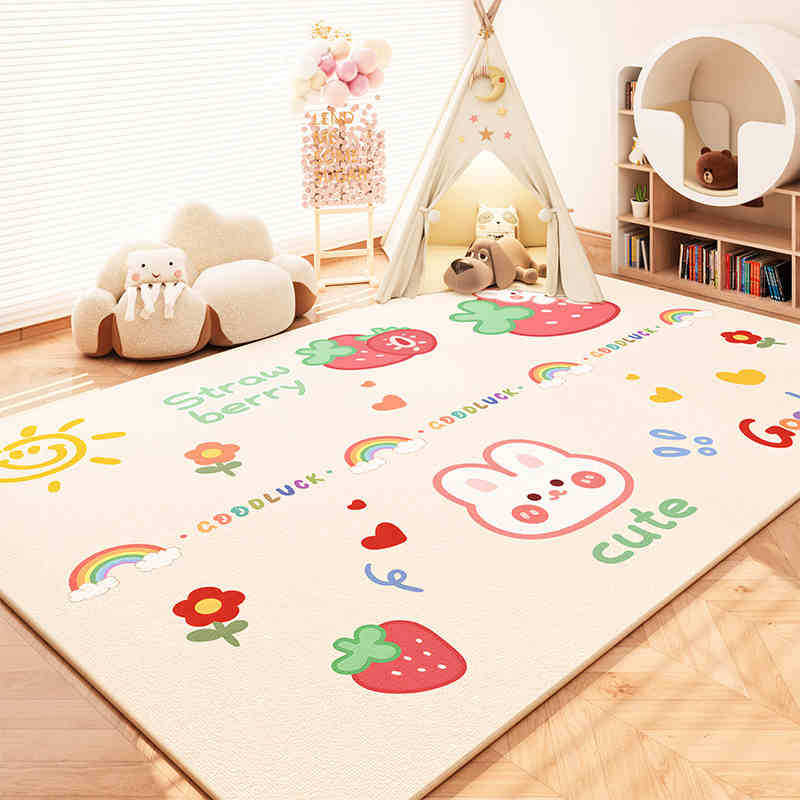 Cute Rainbow Print Rug Fireworks Decor Anti-slip Home Decor Carpet Living Room Bedroom Balcony Children Play Area Etc Decor Mat