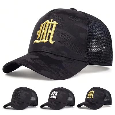 Unisex M Letter Embroidery Camouflage Baseball Net Caps Outdoor Adjustable Spring And Summer Casual Sunscreen Hat