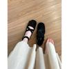 Sheepskin new Chinese retro leather flower ballet shoes women's inner height increase French shallow mouth single shoes women's Mary Jane shoes
