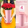 4pz 30 cm Secchielli Fiori Rosa Zincati Vasi Fiori Metallici con Manico Secchio Stile Fattoria Francese Fioriera Contenitore Floreale