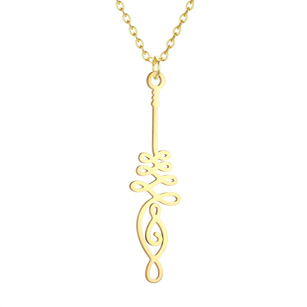 Kinitial Raindrop Cloud Whale Ghost Hand Flower Horse Meditation Moon Stainless Steel Pendant Necklace For Women Jewelry Gift