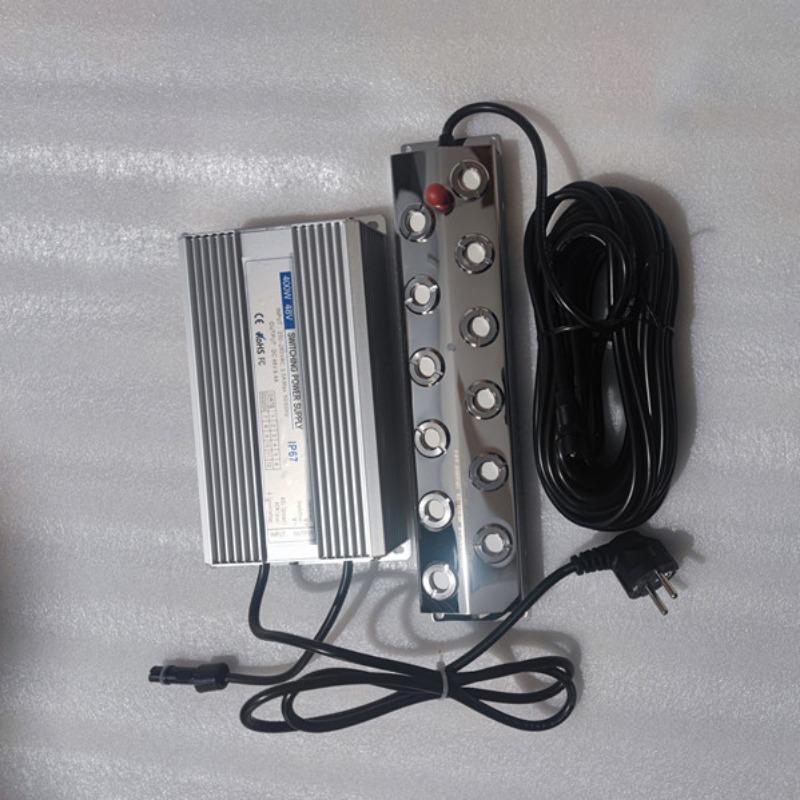DC48V 12-Kopf-Luftbefeuchter mit 10 m Kabellänge, einschließlich wasserdichtem 110 V/220 V-Netzteil, industrieller Nebelhersteller