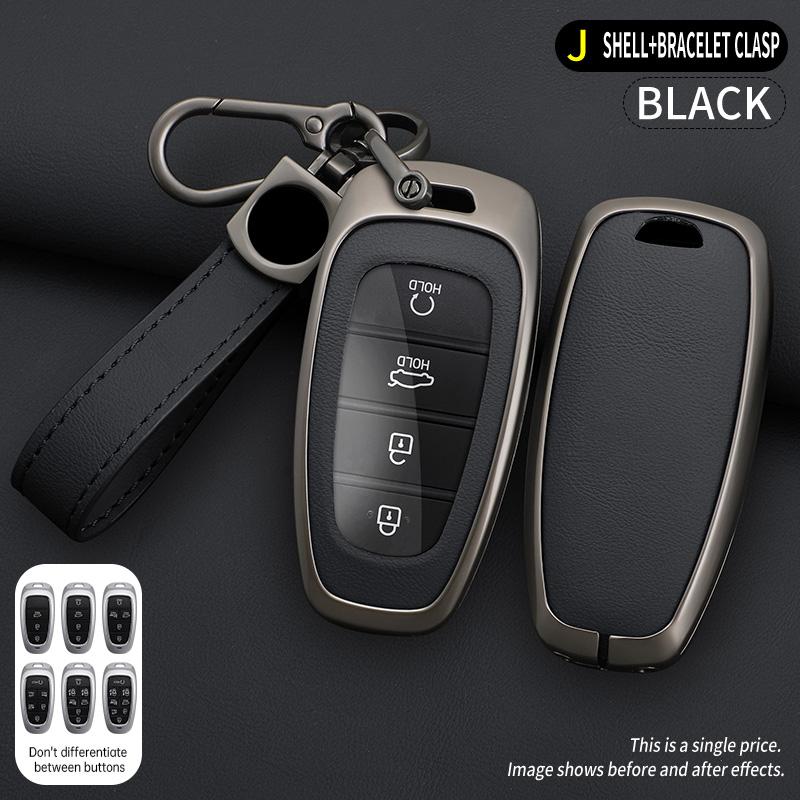 4 5 7 Button Zinc Alloy Leather Car Key Case For Hyundai Sonata Sel Ev 6 Ev 8 Ioniq 5 Nexo Dn8 Tucson Santa Fe Nx4 Staria Ioniq