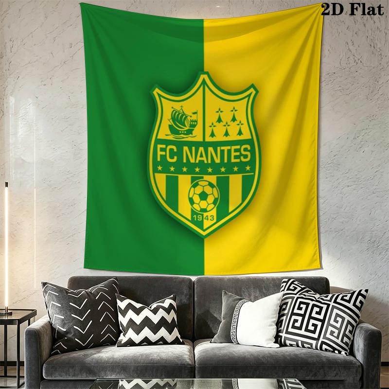FC Nantes Wall Tapestry Aesthetic Wall Hanging Printed Fabric Blanket Decorative Tapestries for Bedroom Living Room Home Decor