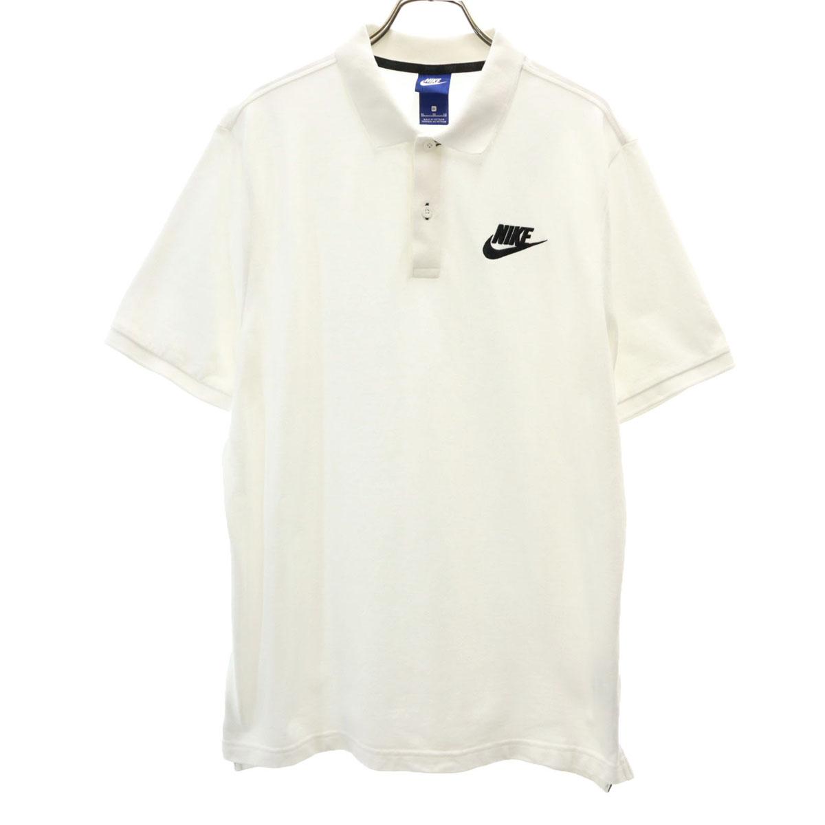 

NIKE Short sleeve Polo shirt XL white Fawn Men s Used