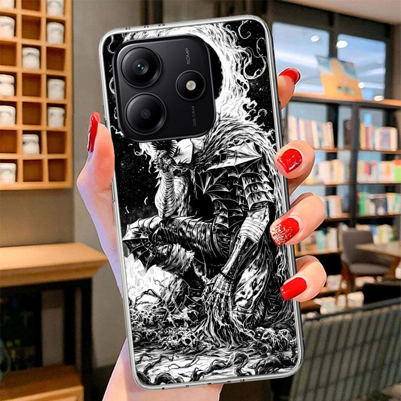 Black White G-Guts B-Berserks Phone Case For Xiaomi Redmi Note 15 14 13 12 11 10 Pro Plus 14S 12S 11S 11T 11E 10S Soft Fundas Sh