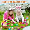 24 Pack Filled Easter Eggs for Kids Prefilled Egg Fillers Squishy Toys Stuffed Easter Eggs Easters Gifts Basket Stuffers for Kids Girls Toddlers Boys 