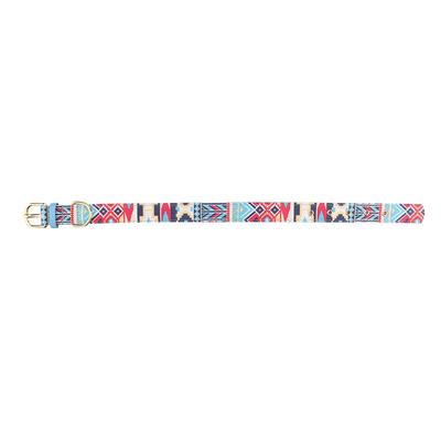 Soft Printing Pet Dog Cat Collar Strap Band Buckle Dog Training Collar (Blue S)