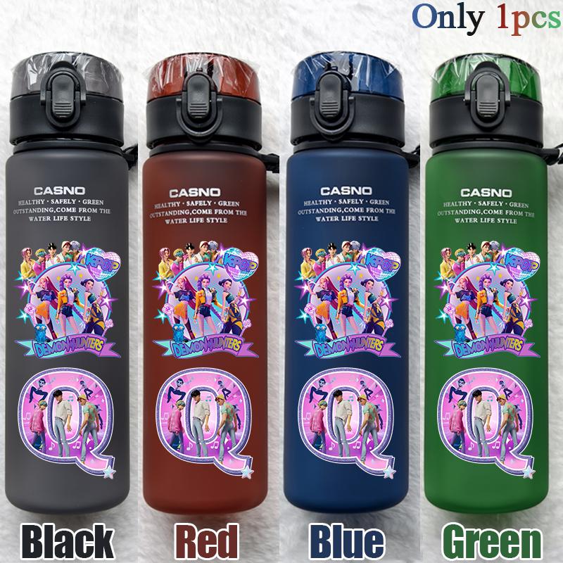 

Peripheral School Plastic Water Cup for kpop 560ML Gourd Letters A-Z Numbers 0-9 blue green black red Bottle Gift Only Black 1PCS