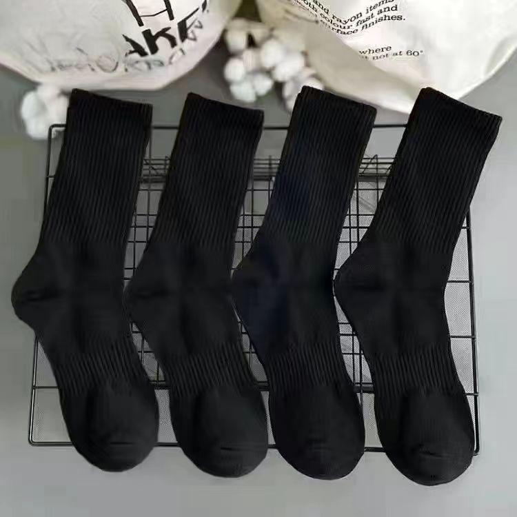 Unisex Mid-Tube Sports Socks - Black, White, Gray, Soft Cotton, Simple Design
