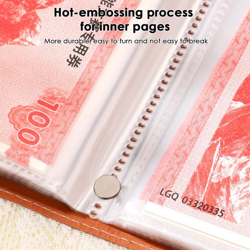 50 Sheets Money Saving Binder Large Capacity Saving Money Planner 2025 Multiple Compartments Cash Storage Bag For Workplace Home