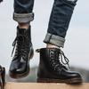 New Couple Boots Men's Women's Genuine Leather Motorcycle Shoes Breathable Waterproof Anti-Slip Warm Boots Fashion Ankle Boots