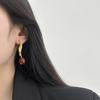 Simple Burgundy Enamel Stud Earrings Cute High Sense Versatile Sweet Romantic Niche Earrings Autumn And Winter